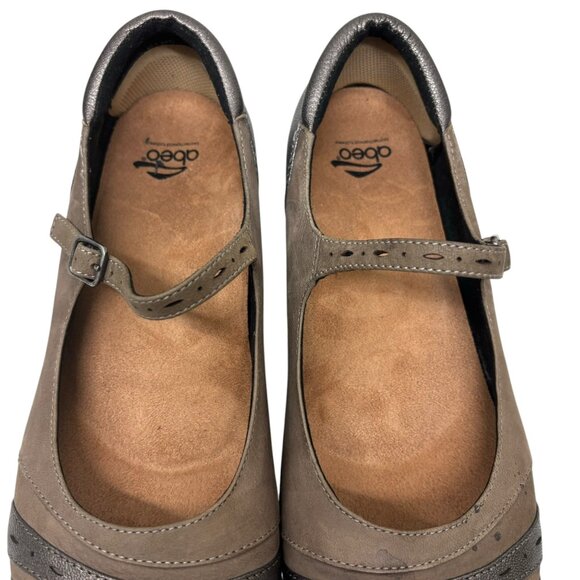 Abeo 24/7 Womens Slip Resistant Mary Jane Shoes Size 9 Leather & Synthetic Gray - Picture 3 of 8